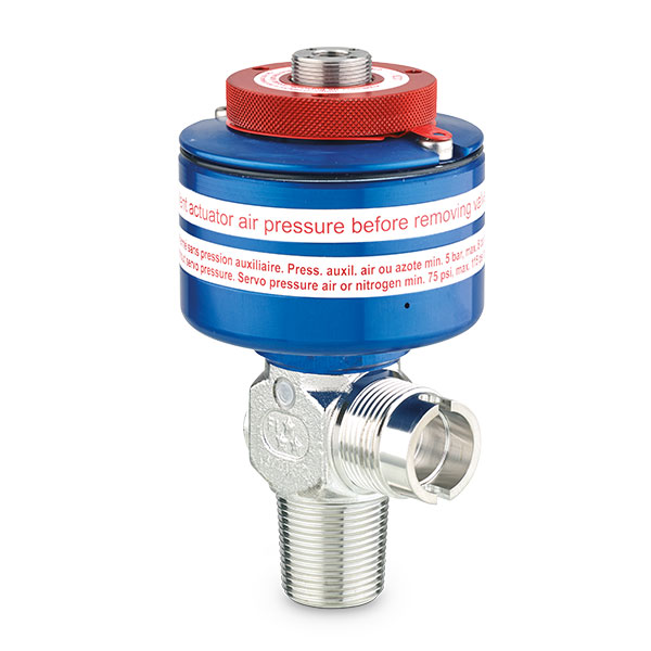 Tied diaphragm cylinder valve for fluorine mixtures with pneumatic actuator - D386S Tied diaphragm cylinder valve for fluorine mixtures with pneumatic actuator - D386S