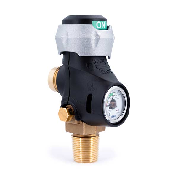 Ergonomic Quarter-Turn Actuated Residual Pressure Valve with Pressure Gauge Ergonomic Quarter-Turn Actuated Residual Pressure Valve with Pressure Gauge